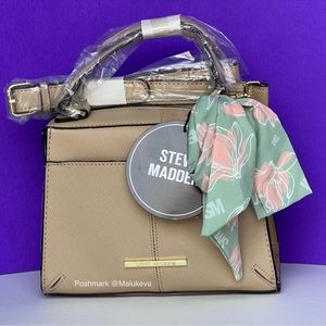 Steve Madden Breese Crossbody Bag color Tan Faux Leather New with Tags